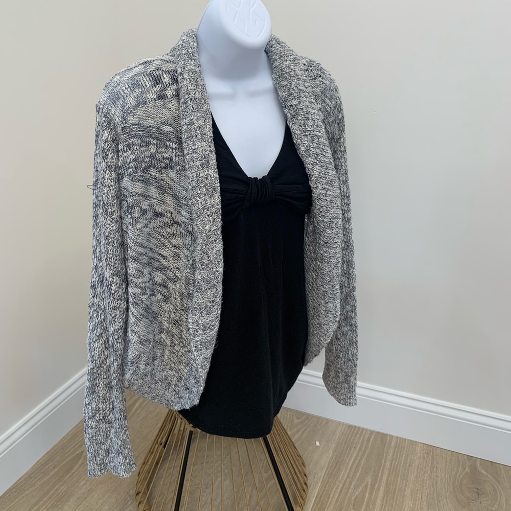 Emily Rose Stitch Fix Cardigan Sweater Gray White